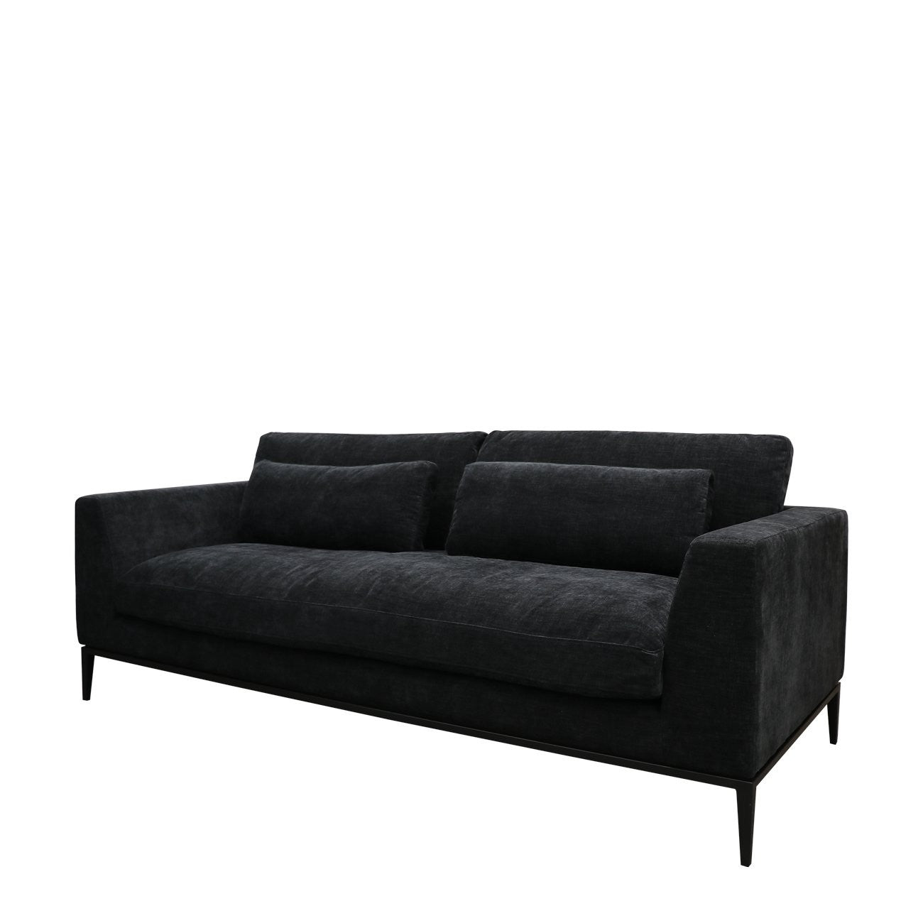 Tyson 3 Seater Sofa — Boston Black Sofa — view 2 | littleCOCO