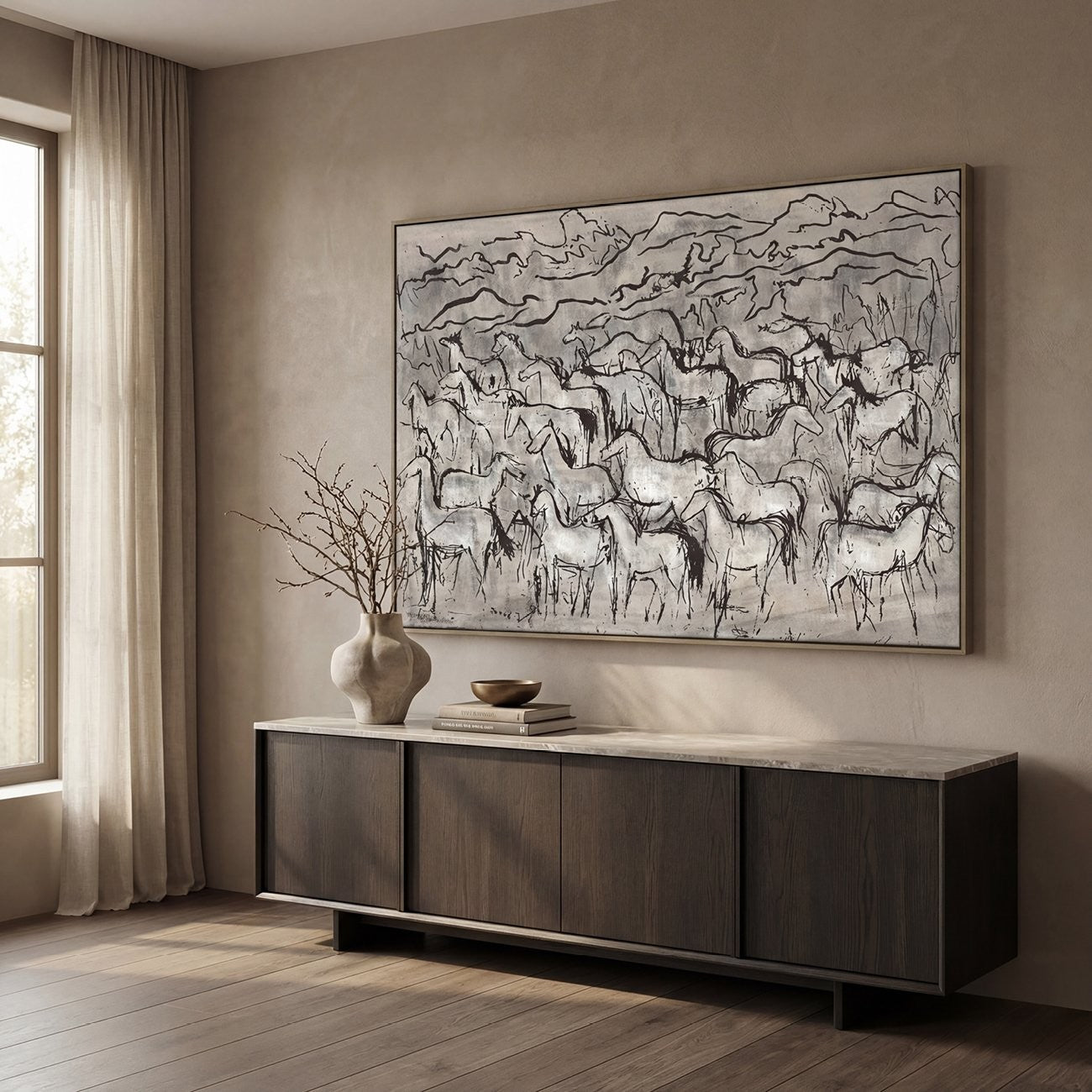Herd — Framed Canvas Wall Art — view 3 | littleCOCO