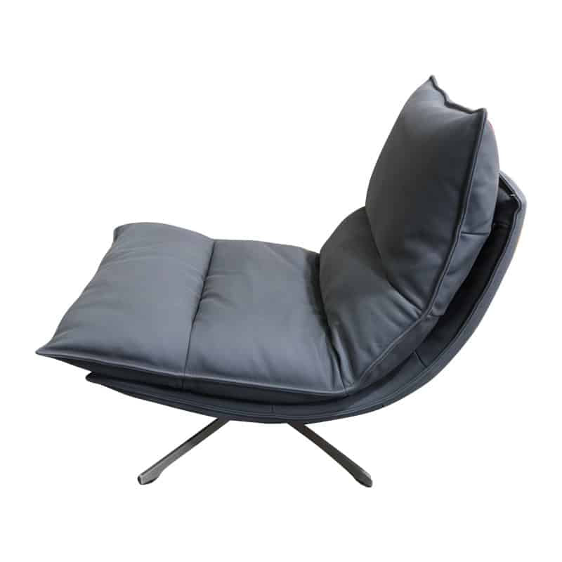 Staten Leather Swivel Chair Armchair — view 3 | littleCOCO