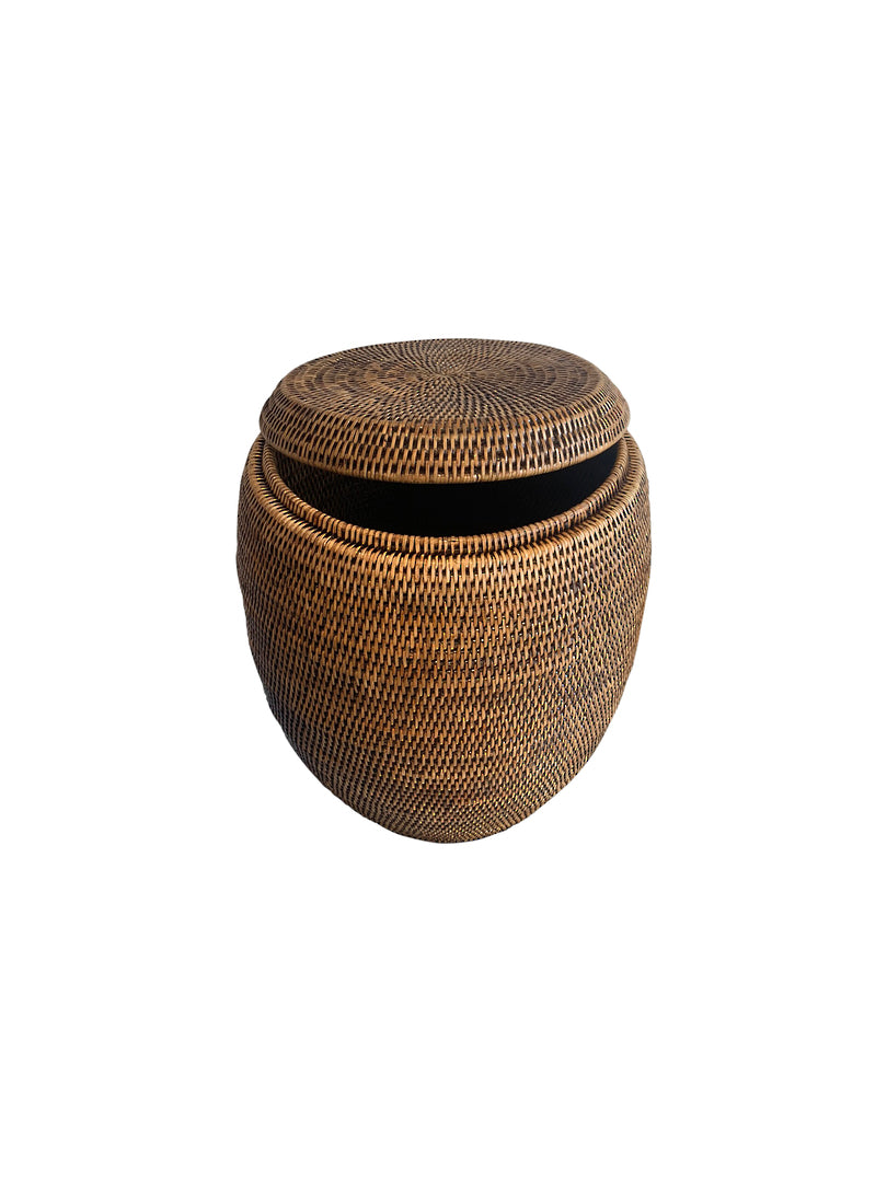 Rattan Drum Laundry Stool | Little Coco